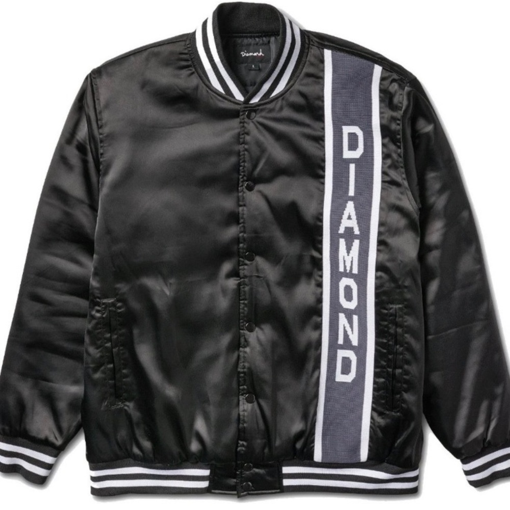 Diamond Supply Varsity Jacket Sz M New Mens coats letterman Button up